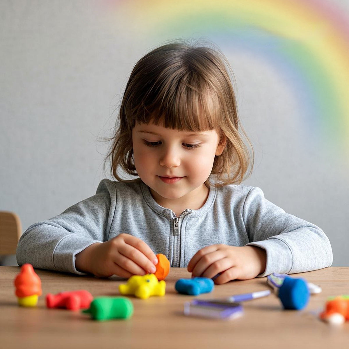 Lufttrocknende Modelliermasse –50Farben, Bastelset für Kinder
