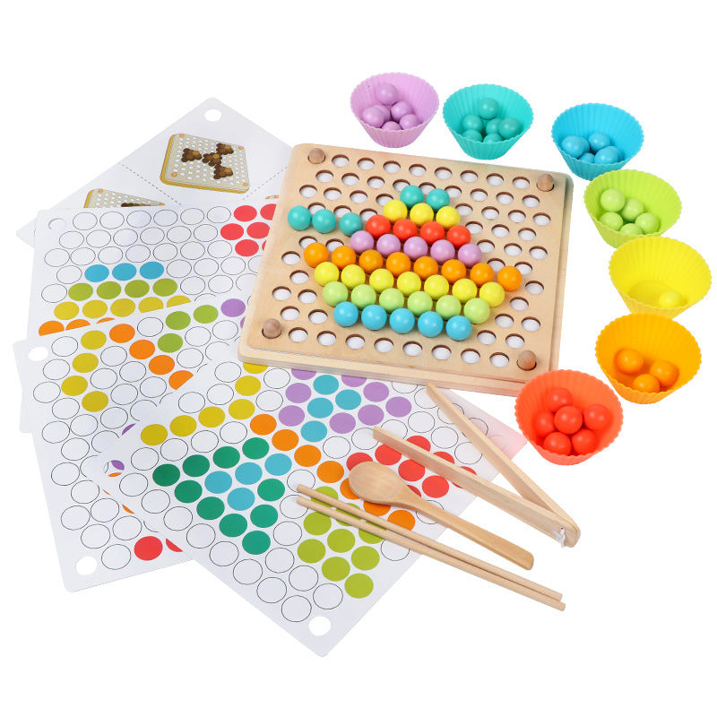 Montessori Holzspielzeug ab 3 Jahre – Pädagogisches Steckspiel, Puzzle & Geschicklichkeitsspiel für Kinder | Kreatives Lernspielzeug und Gemeinschaftsspiel als Geschenkidee