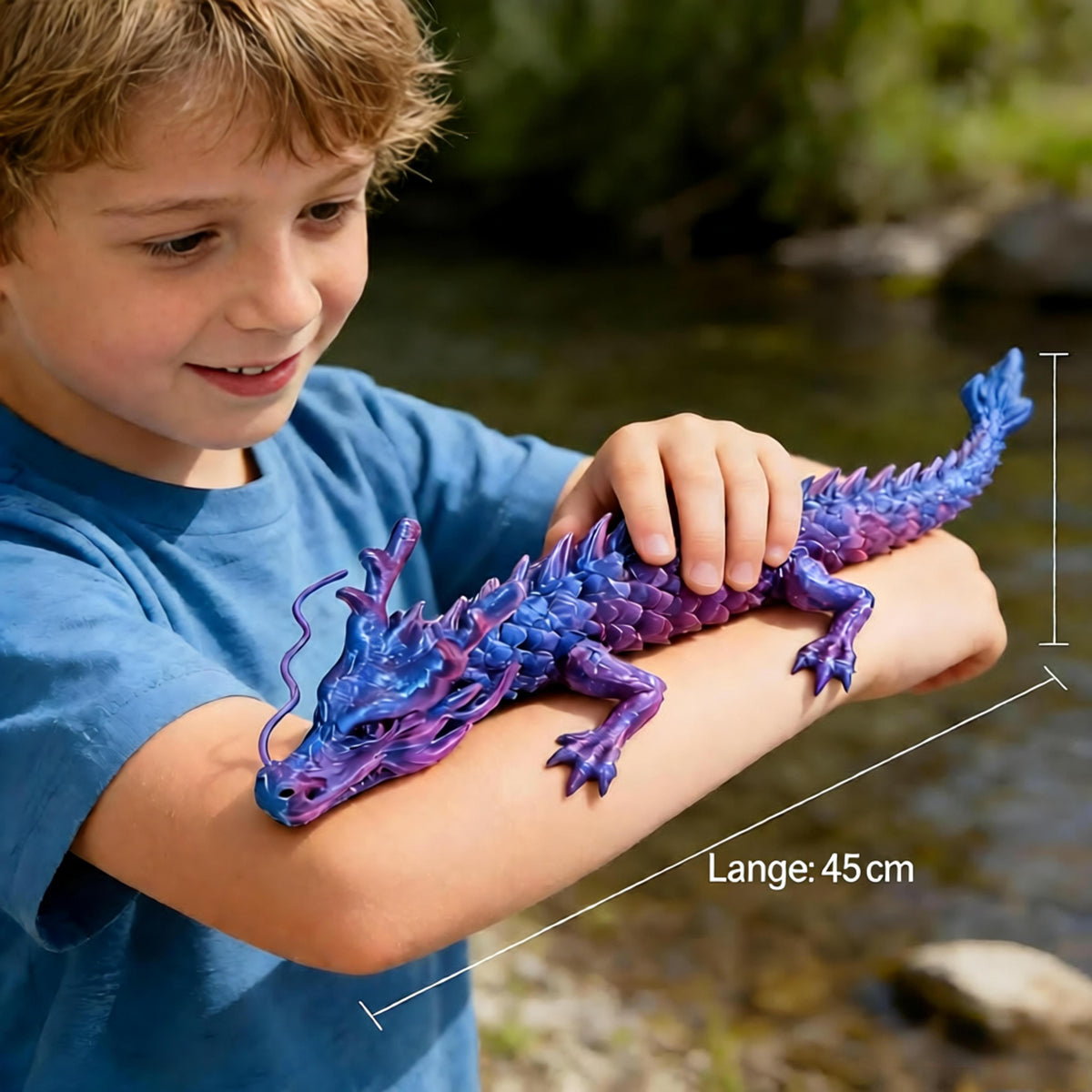 Oszillierendes Design – 45cm 3D-gedruckter Drachen mit Gelenkbewegung | Kreatives Kunsthandwerk - Spileo