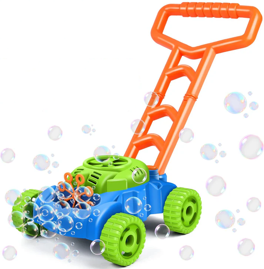 Seifenblasen-Rasenmäher für Kinder – Gartenspielzeug mit Geräusch & Blasen Spileo