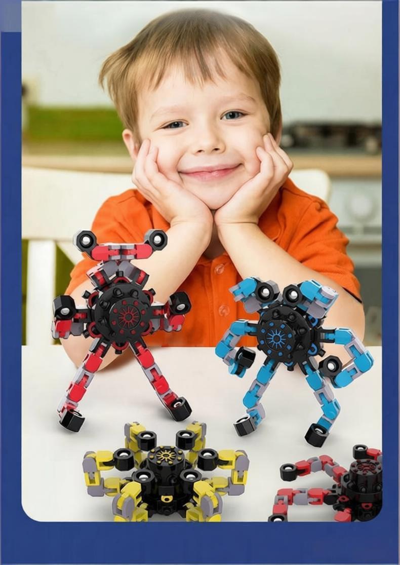 15er-Set Roboter Fidget Spinner – Verformbares Finger-Spinning-Spielzeug zum Selberbauen, ideal als Geburtstagsgeschenk, Klassenzimmer-Preis oder Party-Favor