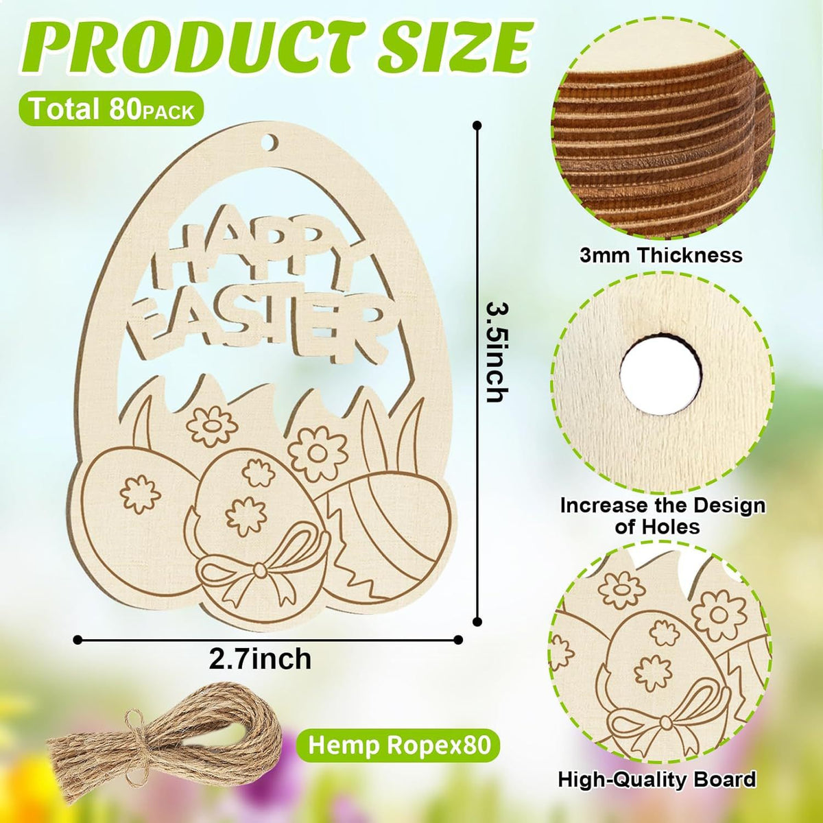 Personalisierter Osteranhänger aus Holz – Osterdeko Osterei mit Name oder Wunschtext, 8/10/12 cm, Ostergeschenk für Kinder