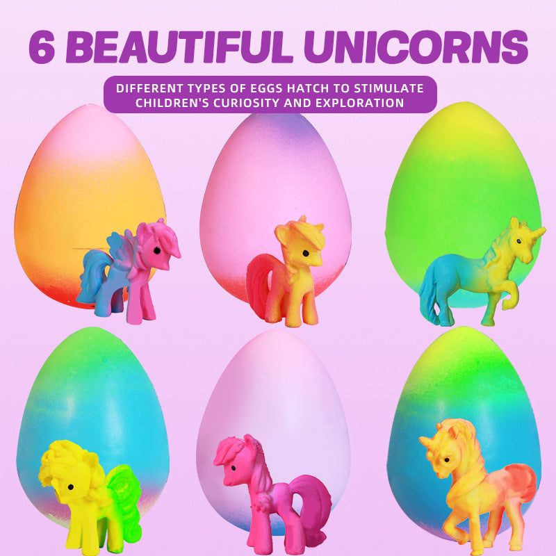 Einhorn bricht Regenbogen-Ei 6-teiliges Set - Zauberbegabtes Geschenk für Jungen und Mädchen ab 3 Jahren | Geburtstag- und Ostergeschenk für Kinder von 3-8 Jahren - Spileo