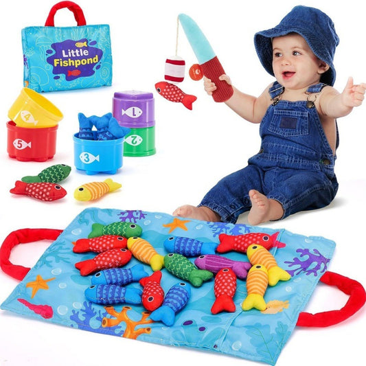 Montessori Angelspiel ab 1 Jahr | Motorikspielzeug Fische Angeln für Kleinkinder | Lernspielzeug für Jungen & Mädchen | Perfektes Ostergeschenk