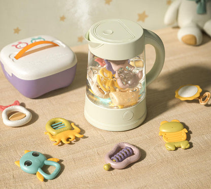 Baby Rasseln Neugeborene – Sensorisches Schüttelspielzeug mit Tierhandglocken für 3–12 Monate, inkl. Aufbewahrungsbox, ideal als Weihnachtsgeschenk für Jungen und Mädchen