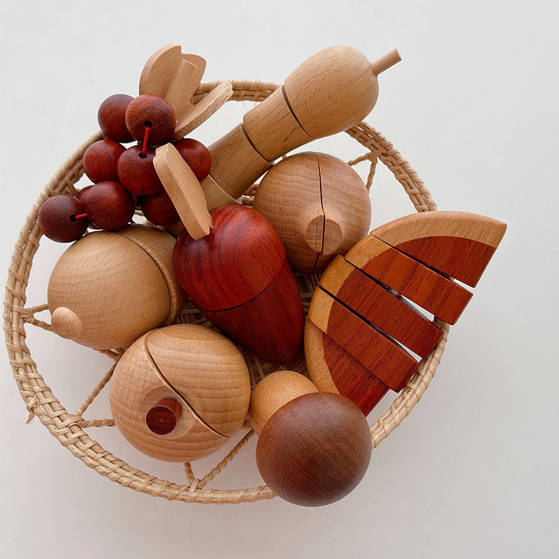 Holz-Spielküche mit Zubehör – Typisches englisches Frühstück aus Massivholz, pädagogisches Rollenspiel für Kinder