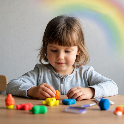 Lufttrocknende Modelliermasse –50Farben, Bastelset für Kinder