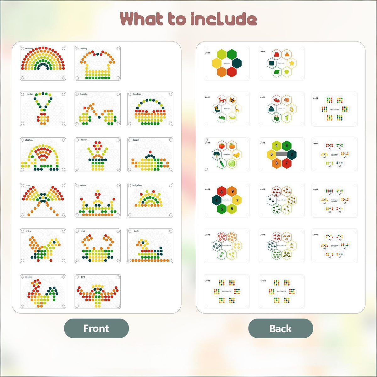 Montessori-Spielzeug ab 3 Jahre – Farben sortieren, stapeln & lernen mit Regenbogenperlen | Kreatives Lernspiel für Vorschulkinder