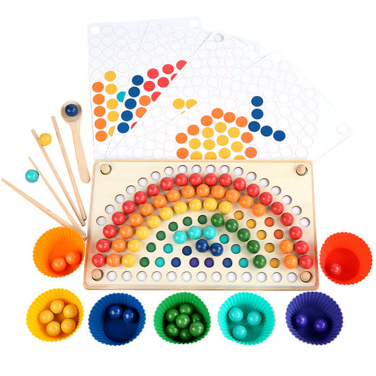 Montessori Holzspielzeug ab 3 Jahre – Pädagogisches Steckspiel, Puzzle & Geschicklichkeitsspiel für Kinder | Kreatives Lernspielzeug und Gemeinschaftsspiel als Geschenkidee