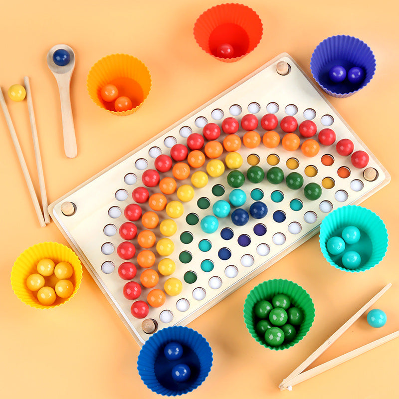 Montessori Holzspielzeug ab 3 Jahre – Pädagogisches Steckspiel, Puzzle & Geschicklichkeitsspiel für Kinder | Kreatives Lernspielzeug und Gemeinschaftsspiel als Geschenkidee