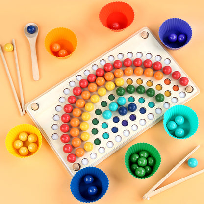 Montessori Holzspielzeug ab 3 Jahre – Pädagogisches Steckspiel, Puzzle & Geschicklichkeitsspiel für Kinder | Kreatives Lernspielzeug und Gemeinschaftsspiel als Geschenkidee