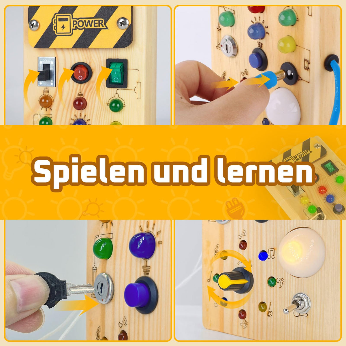 Busy Board Montessori Holzspielzeug ab 1 Jahr Spileo