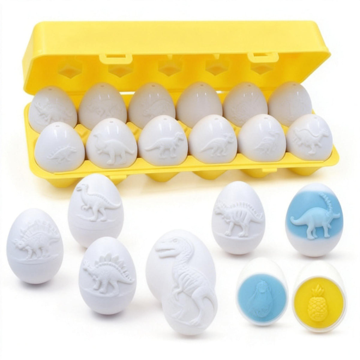 Montessori Eier Spielzeug 12PCS - Farb & Formerkennung Sortierpuzzle für Kinder ab 3 Jahren | Lernspielzeug zur Förderung von Feinmotorik, kognitiver Entwicklung und Geduld | BPA-frei & umweltfreundlich | Perfekt für Oster, Weihnachten & Kindertag - Spileo