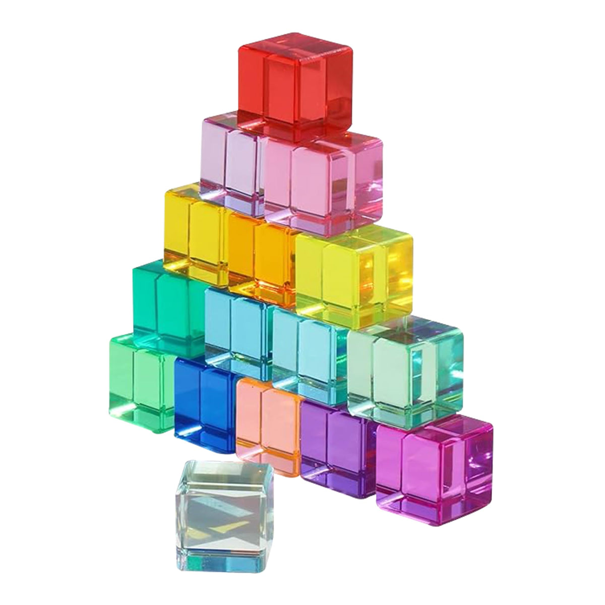 Regenbogen Jelly Blocks – Sensorik Spielzeug aus Acryl für Kinder Spileo