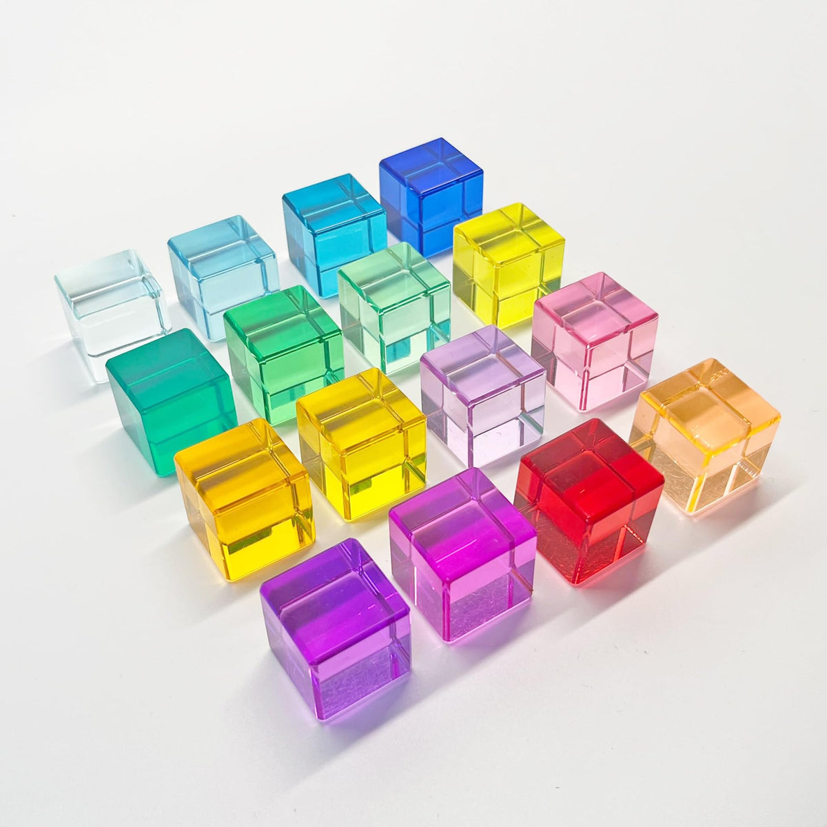 Regenbogen Jelly Blocks – Sensorik Spielzeug aus Acryl für Kinder Spileo
