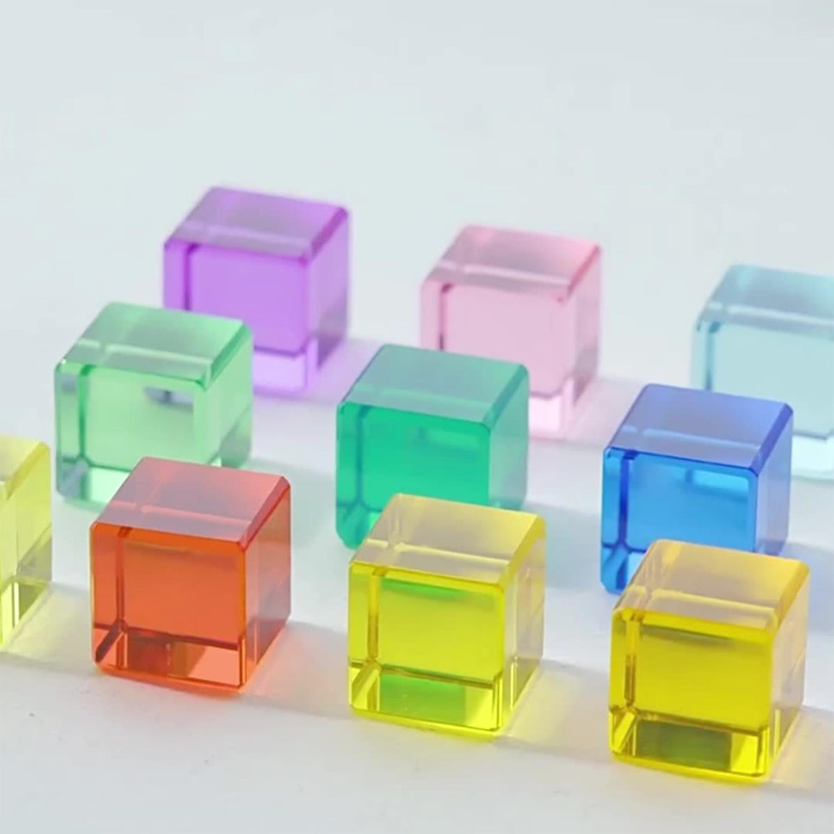 Regenbogen Jelly Blocks – Sensorik Spielzeug aus Acryl für Kinder Spileo